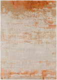 Ephemeral EPH-1001 Modern Viscose, Wool Rug EPH1001-913 Burnt Orange, Peach, Wheat, Light Gray, Bright Yellow, Cream 50% Viscose, 50% Wool 9' x 13'