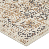 Noble House Althoff 7'10" x 10' Indoor/Outdoor Area Rug, Sand Gray and Ivory