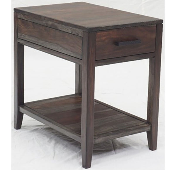 Porter Designs Fall River Solid Sheesham Wood Contemporary End Table Natural 10-117-01-4496