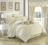 Hailee Beige Queen 24pc Comforter Set