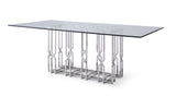 VIG Furniture Modrest Ericson - Modern Glass & Stainless Steel Dining Table VGVCT1980-22-GRY-DT