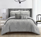 Hubli Grey King 5pc Comforter Set