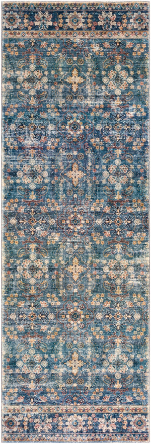 Erin ERN-2302 Traditional Microfiber Rug ERN2302-2676 Denim, Teal, Navy, Sage, Beige, Olive, Rust, Tan, Wheat, Taupe 100% Microfiber 2'6" x 7'6"