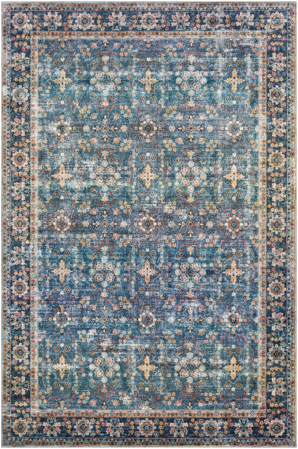 Erin ERN-2302 Traditional Microfiber Rug ERN2302-81012 Denim, Teal, Navy, Sage, Beige, Olive, Rust, Tan, Wheat, Taupe 100% Microfiber 8'6" x 11'6"