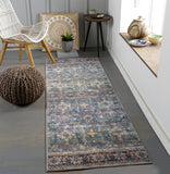 Erin ERN-2302 Traditional Microfiber Rug ERN2302-2676 Denim, Teal, Navy, Sage, Beige, Olive, Rust, Tan, Wheat, Taupe 100% Microfiber 2'6" x 7'6"