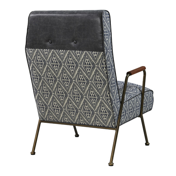 Kahlo Fabric Accent Chair Azure Diamond/Vintage Midnight