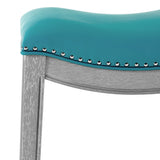 Grover Leatherette Counter Stool Matte Turquoise