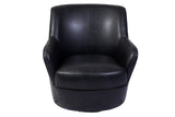 Porter Designs Hayes Leather-Look Swivel Contemporary Accent Chair Gray 03-185C-14-963