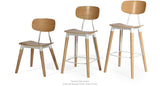 Esedra Dining Stool Set: Modern Plywood Design for Stylish Residential and Commercial Spaces