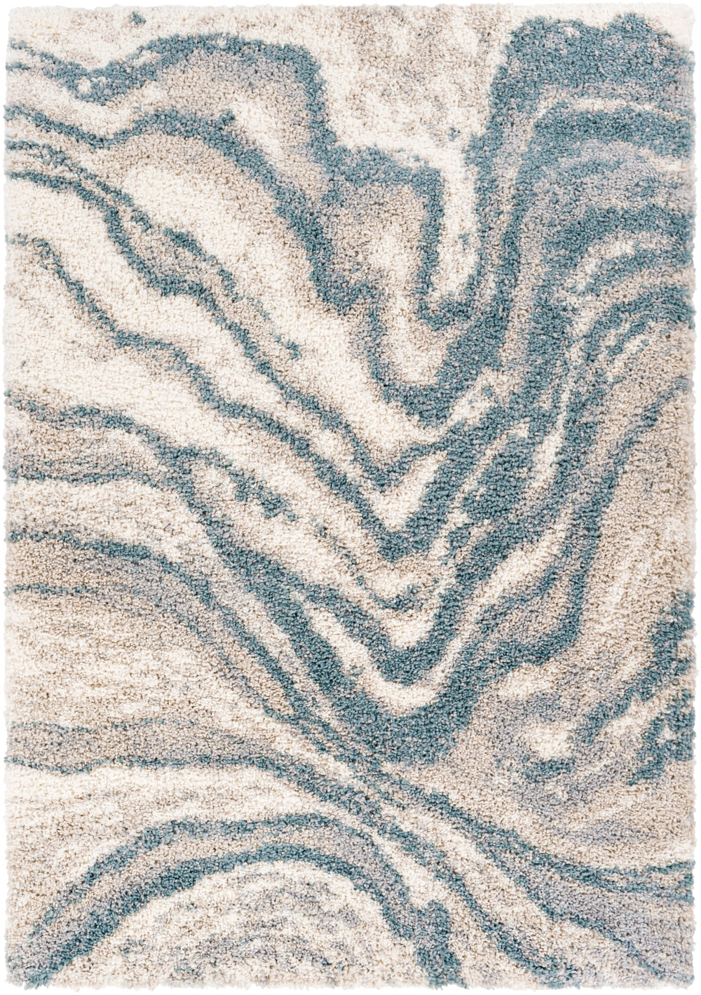 Eskimo Shag ESG-2305 Modern Polypropylene Rug ESG2305-2773 Aqua, Light Gray, Beige, Cream 100% Polypropylene 2'7" x 7'3"