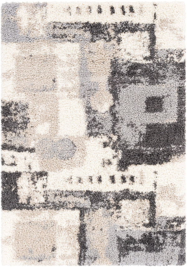 Eskimo Shag ESG-2308 Modern Polypropylene Rug ESG2308-679 Charcoal, Light Gray, Beige, Cream 100% Polypropylene 6'7" x 9'
