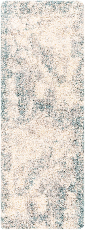 Eskimo Shag ESG-2312 Modern Polypropylene Rug ESG2312-2773 Aqua, Taupe, Light Gray, Cream 100% Polypropylene 2'7" x 7'3"