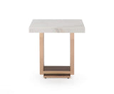 VIG Furniture Modrest Kingsley Modern Marble & Rosegold End Table VGVCET8933
