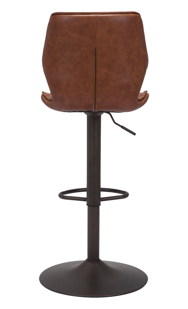 Zuo Modern Seth 100% Polyurethane, Plywood, Steel Modern Commercial Grade Barstool Vintage Brown, Dark Bronze 100% Polyurethane, Plywood, Steel