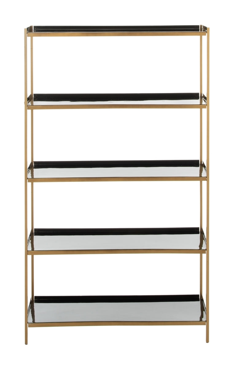 Safavieh Justine 5 Tier Etagere Black Brass Metal ETG3201A