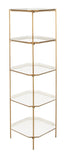 Safavieh Sylvie 5 Tier Etagere White Brass Metal ETG3203A