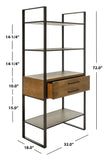 Safavieh Skylar 4 Tier 1 Drawer Etagere Gun Metal Metal/Mdf ETG6204B 889048470439