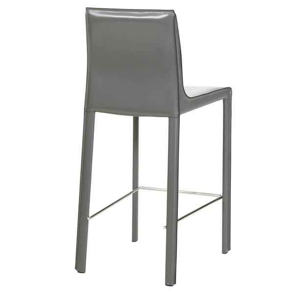 Gervin Recycled Leather Counter Stools - Set of 2, Modern Minimalist Design for Kitchen Comfort