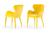 Modrest Tigard Modern Yellow Fabric Dining Chair
