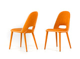 VIG Furniture Eugene - Modern Orange Fabric Dining Chair (Set of 2) VGEUMC-8161CH