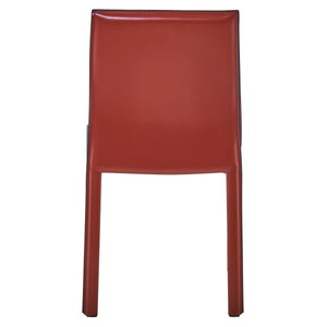 Gervin Recycled Leather Chair Set of 2 - Modern Minimalist Design with Sturdy Steel Frame