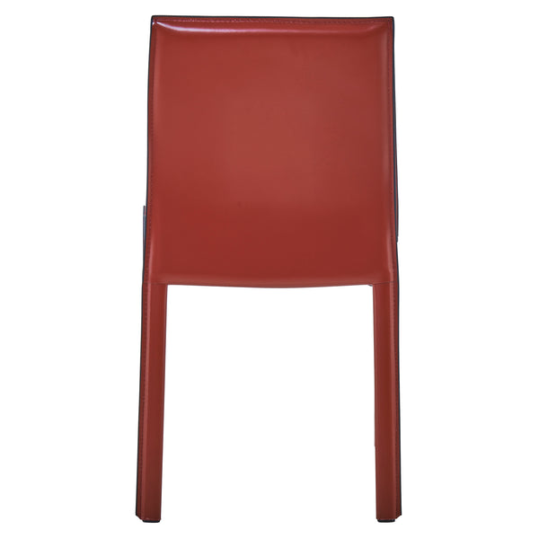 Gervin Recycled Leather Chair Set of 2 - Modern Minimalist Design with Sturdy Steel Frame