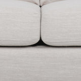 Dallin Contemporary Fabric 3 Seater Sofa, Beige and Silver Noble House