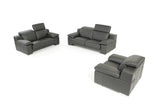 VIG Furniture Estro Salotti Evergreen Modern Black Italian Leather Sofa Set VGNTEVERGREEN-BLK