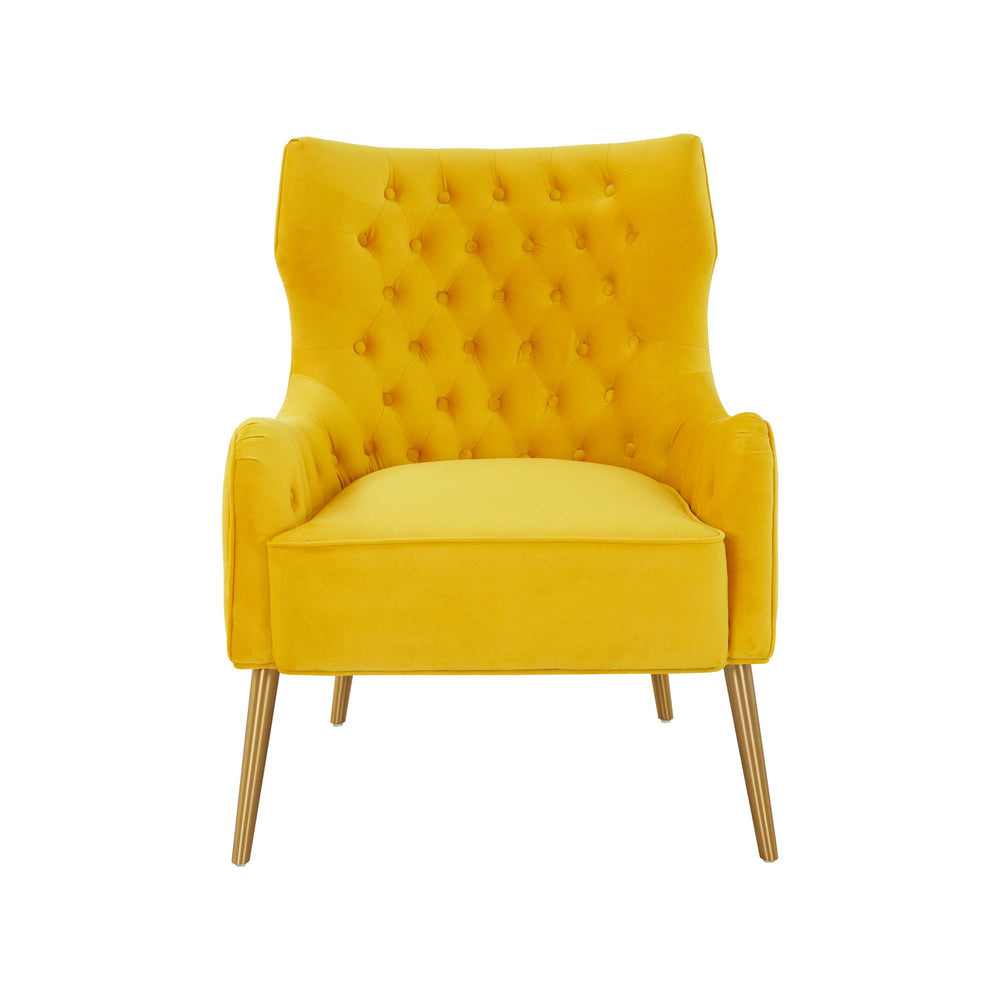 VIG Furniture Modrest Everly - Contemporary Velvet Yellow Accent Chair VGRHRHS-AC-741-CH