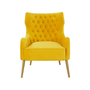 VIG Furniture Modrest Everly - Contemporary Velvet Yellow Accent Chair VGRHRHS-AC-741-CH