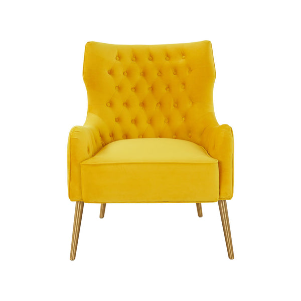 VIG Furniture Modrest Everly - Contemporary Velvet Yellow Accent Chair VGRHRHS-AC-741-CH