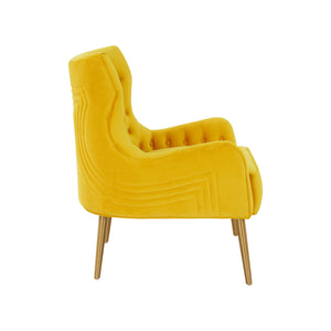 VIG Furniture Modrest Everly - Contemporary Velvet Yellow Accent Chair VGRHRHS-AC-741-CH