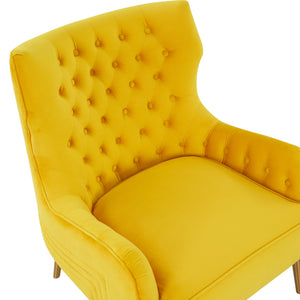 VIG Furniture Modrest Everly - Contemporary Velvet Yellow Accent Chair VGRHRHS-AC-741-CH