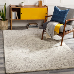 Evolution EVL-2300 Traditional Wool, Viscose Rug EVL2300-81012 Medium Gray, Charcoal, Beige, Cream 70% Wool, 30% Viscose 8'10" x 12'