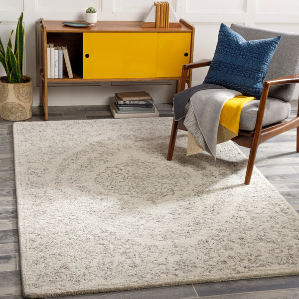 Evolution EVL-2300 Traditional Wool, Viscose Rug EVL2300-81012 Medium Gray, Charcoal, Beige, Cream 70% Wool, 30% Viscose 8'10" x 12'