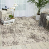 Nourison Michael Amini Gleam MA602 Painterly Machine Made Power-loomed Indoor only Area Rug Ivory/Grey 5'3" x 7'3" 841491107836