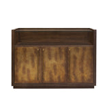 3 Door Bar Cabinet with Glass Shelves