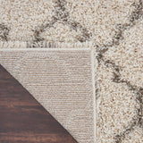 Nourison Amore AMOR2 Shag Machine Made Power-loomed Indoor only Area Rug Cream 6'7" x 9'6" 99446320162