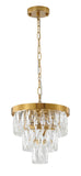 Bethel Gold Semi Flush Mount in Metal & Crystal