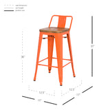 Metropolis Low Back Bar Stool - Set of 4