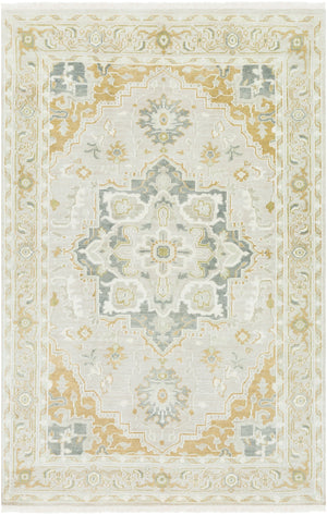 Elixir EXI-1002 Traditional Wool Rug EXI1002-69 Khaki, Mustard, Sage, Butter, Olive 100% Wool 6' x 9'