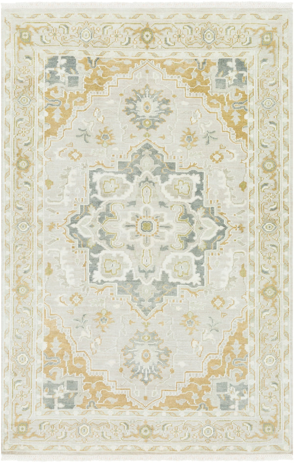 Elixir EXI-1002 Traditional Wool Rug EXI1002-69 Khaki, Mustard, Sage, Butter, Olive 100% Wool 6' x 9'
