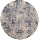 Nourison Rustic Textures RUS02 Painterly Machine Made Power-loomed Indoor Area Rug Blue/Ivory 7'10" x round 99446836007