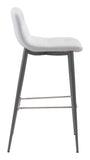 English Elm EE2640 100% Polyurethane, Plywood, Steel Modern Commercial Grade Bar Chair Set - Set of 2 White, Dark Gray 100% Polyurethane, Plywood, Steel