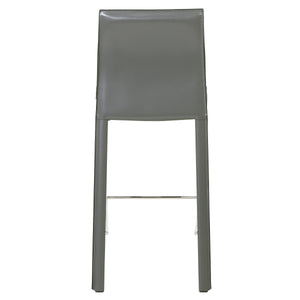 Gervin Recycled Leather Counter Stools - Set of 2, Modern Minimalist Design for Kitchen Comfort