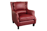 Porter Designs Garnett Crackle Leather Club Style Transitional Accent Chair Red 02-201-06-516