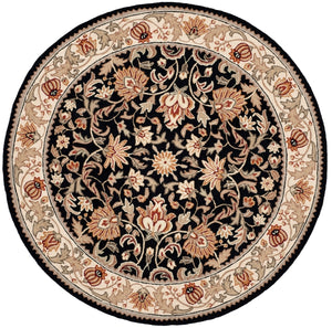 Easy Care Gentry  Hand Hooked Polypropylene Rug Black / Ivory