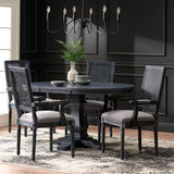 Noble House Maria French Country Wood and Cane 5-Piece Expandable Dining Set, Gray