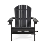 Bellwood Outdoor Acacia Wood Folding Adirondack Chair, Dark Gray