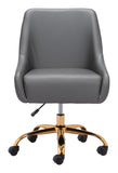 English Elm EE2885 100% Polyurethane, Plywood, Steel Modern Commercial Grade Office Chair Gray, Gold 100% Polyurethane, Plywood, Steel